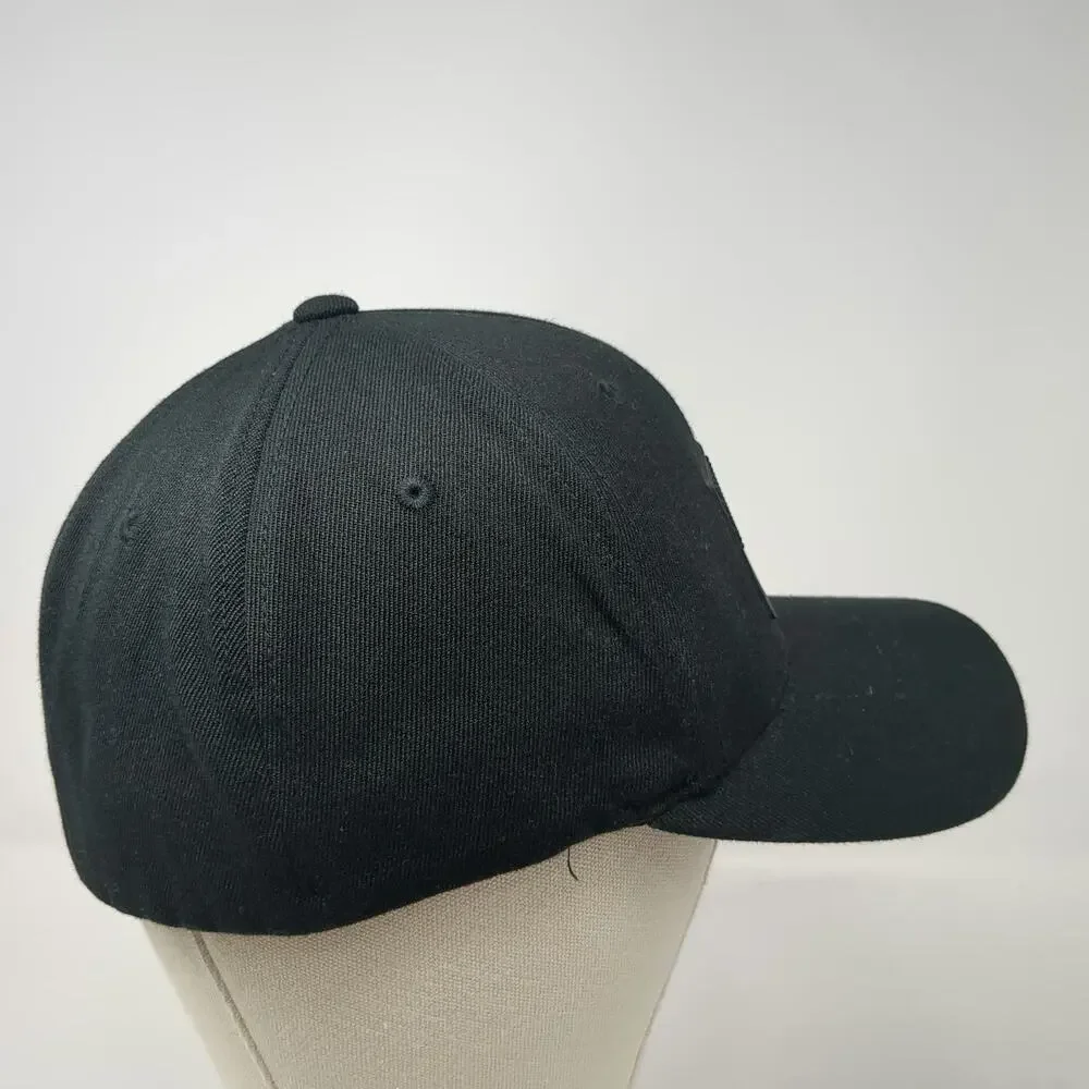 Branded Bills Baseball Cap Black XL American Flag Raised Rubber Patch Hat